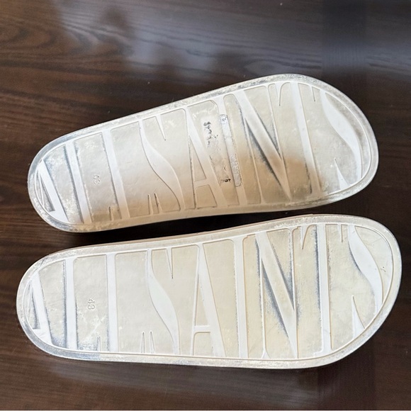 Men’s Allsaints Underground Slip On Slide Sandals - White/Cream - US 10 / EU 43 - Picture 7 of 14